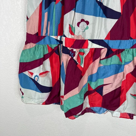 Marc Jacobs Women's Silk Blend Tiered Abstract A-Line Skirt Multicolor Size 6 - Picture 6 of 11